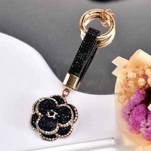 Porte-clés Camélia pour Femme, Breloque Fleur en Strass Scintillant, Charm de Sac, Cadeau Élégant pour Femme, Llavero <span class=keywords><strong>Camelia</strong></span> - Product Image 6
