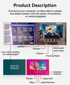 Usingwin 10.1 inch LCD quảng cáo video Brochure trống cho cuốn Sách Kinh Doanh LCD video Album ảnh với Type-C cổng