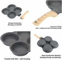 Poêle à frire antiadhésive à 4 trous, poêle à frire divisée 4 en 1, poêle à crêpes, poêle à omelettes, poêle à frire en alliage d'aluminium