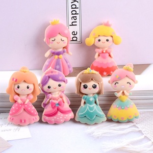 Resin Cartoon Princess Girl Flatback Resin Charms Cabochon for Slime Filler Kid DIY Mobile Phone Hairclip Keychain Decor Craft