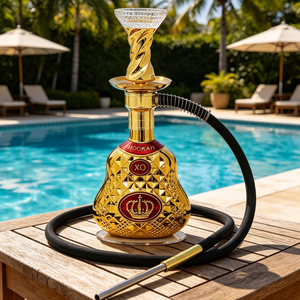 Wholesale Luxury Portable XO Crown Gold Plated Shisha Set 35CM Resin Shisha <b>Hookah</b> Set Arabic Glass <b>Hookah</b> <b>Hookah</b> Pen In Stock - Product Image 4