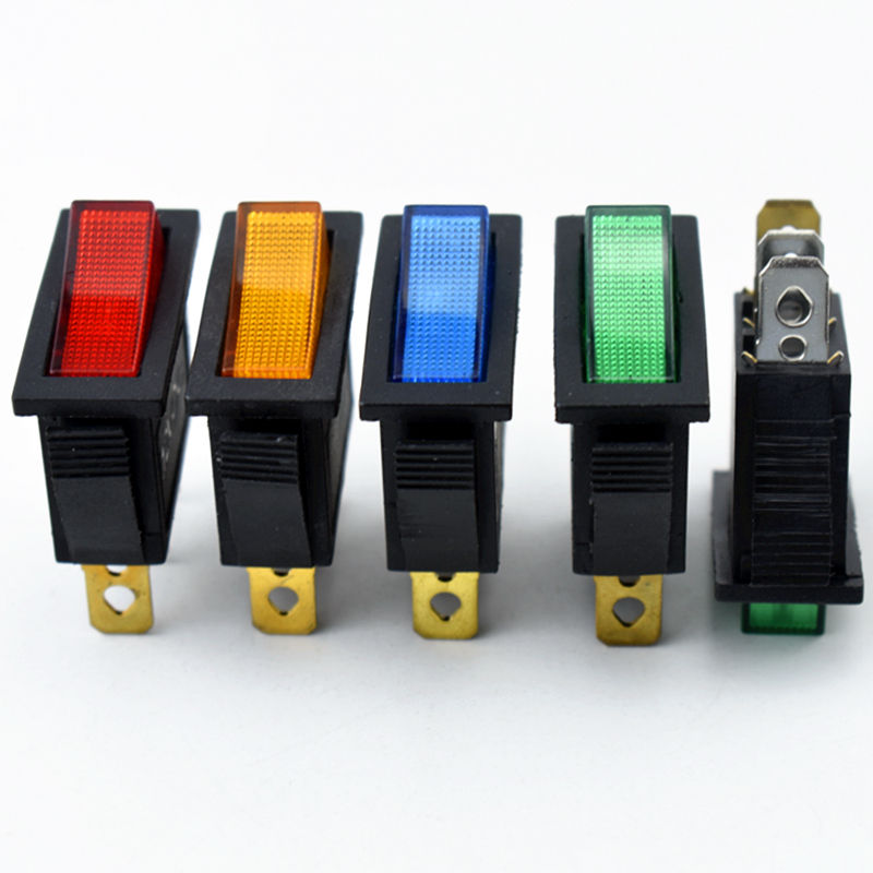 Kcd3-12V Industrial Rocker Switches SPST On-Off Illuminated LED Red ...