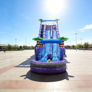 Alquiler para Fiestas: Tobogán Acuático Inflable Gigante de Doble Carril, Tipo Luna Llena, para Adultos, Comercial, 20 pies - Product Image 1