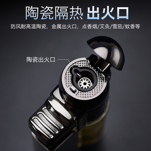 Briquet torche en métal rechargeable coupe-vent haute température pour cigares, camping et usage extérieur - Product Image 5
