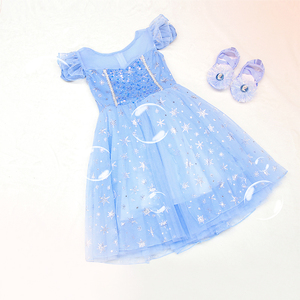 Sommerliche Elsa Prinzessin Kleider für Kinder Luxuriöse Schneeflocken Mädchenkleider 2-12 Jahre Prinzessin - Product Image 1
