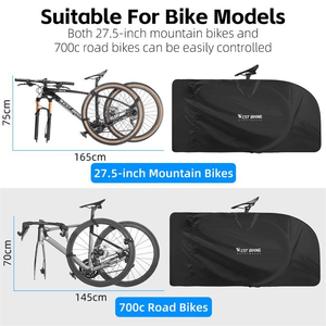 Sac de transport pliable pour vélo 420DPU, imperméable, léger, durable, pour le stockage et le transport de vélo entier - Product Image 2