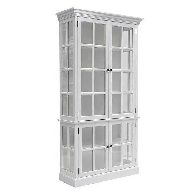 Factory Direct Selling American Style Rural Solid Wood Single Door Vintage Wine Cabinet Porcelain Cabinet