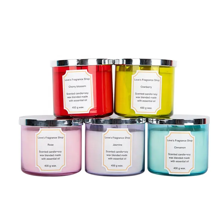 Wholesale private label holiday handmade unique 3 wick scented candle accessories making supplies