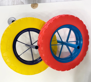 ล้อโฟม PU คุณภาพสูง 4.00-8 แบบไม่มียางใน พร้อมขอบโลหะและลูกปืน สำหรับรถเข็นก่อสร้าง รถเข็นสวน รถลาก - Product Image 6
