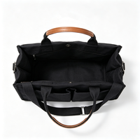 Bolsa de Lona con Múltiples Bolsillos, Cierre Superior, Correa de Hombro Ajustable y Extraíble, Bolsa de Lona para Mujer para el Trabajo Diario