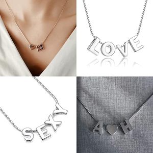 Collier lettre mode Collier neutre plaqué or plaqué rhodium <span class=keywords><strong>en</strong></span> argent sterling 925 Design classique - Product Image 5
