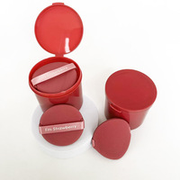 Set de 7 Esponjas de Maquillaje Serie Pie con Estuche de Almacenamiento, Esponja Suave para Aplicación de Base de Maquillaje Portátil