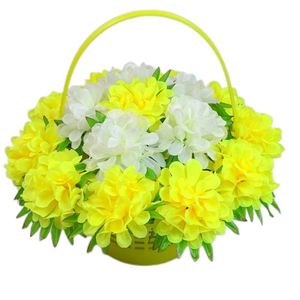 Couronnes funéraires de 35 cm, fleurs artificielles de cimetière, chrysanthèmes pour pierre tombale - Product Image 5
