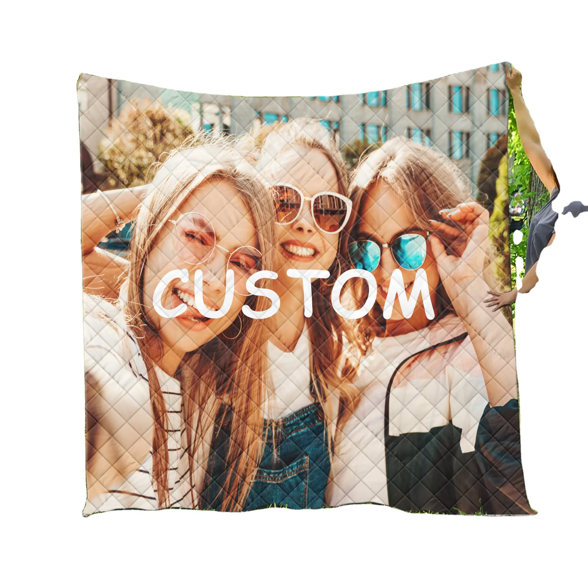 Custom Patroon Gedrukt Gewatteerde Quilt Deken Groothandel Dropshipping