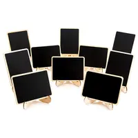 10 paket Mini Chalkboards işaretleri ressam standı, küçük dikdörtgen kara tahta yazı tahtası
