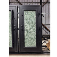 Puerta de Hierro Forjado de Lujo Individual a Precio de Fábrica para Exterior de Casa, Puerta Principal con Diseño de Seguridad Personalizado
