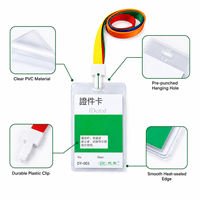 Porte-cartes PVC Premium BAGTOGO, étui vertical transparent pour badge, cordon de couleur, logo personnalisé, OEM/ODM, taille personnalisée, impression 0-10 couleurs