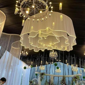 Décoration de traiteur, rideau en maille en forme de S pour mariage, bande LED, décoration lumineuse de plafond de mariage, rideaux lumineux - Product Image 2