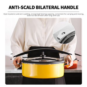 Utensilios de cocina comerciales de acero inoxidable WINNERS 32cm 36cm plato de frotamiento de olla caliente con cubierta de vidrio <span class=keywords><strong>Vertical</strong></span> para cafetería De Hotel - Product Image 5