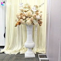 Grand vase LEDA en fibre de verre renforcée, centre de table de mariage, décoration de table à manger en fer électroplaqué