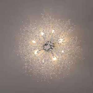 Lámpara colgante redonda de cristal para decoración del hogar, luz dorada <span class=keywords><strong>G9</strong></span> G5.3 de 110v/220v, para restaurante, diente de león moderno para hotel - Product Image 6