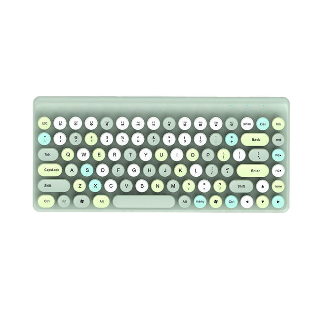 2.4Ghz Mini Wireless Colorful Keyboard Mouse Combos 86 Keys Retro Round Keycap Portable Keyboard Mouse Set for Mac Windows