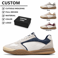 Chaussures de marche décontractées pour hommes, tige en microfibre, lacets, baskets basses, semelle extérieure en caoutchouc rétro pour les trajets quotidiens et les voyages