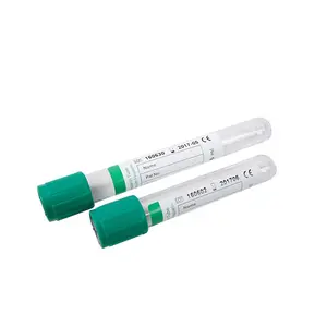 Green hat 13*75 13*100 16*100 lithium sodium heparin collection test vacuum blood tube