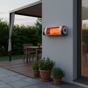 Chauffe-terrasse infrarouge mural As Show 1500W avec télécommande et affichage numérique pour usage extérieur - Product Image 2