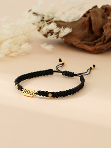 Pulsera de Acero Inoxidable con Número de Ángel 999, Hecha a Mano, con Cuerda Trenzada Roja y Negra, Joyería Fina de Protección para Mejor Amigo - Product Image 5