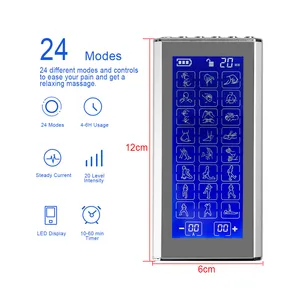 เครื่องนวดกล้ามเนื้อ,เครื่องนวดกล้ามเนื้อแบบสองช่อง TENS EMS Unit 24 36โหมดสำหรับการบำบัดบรรเทาอาการปวดเครื่องนวดชีพจรอิเล็กทรอนิกส์