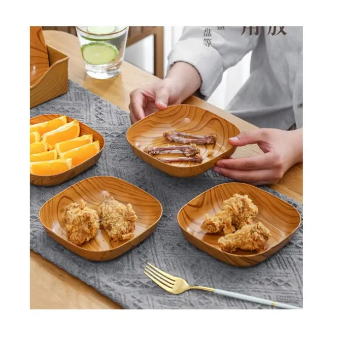 Set di stoviglie rotonde pigmentate da cucina set di tavoli da pranzo per uso domestico piatti da tavola infrangibili piatti da Dessert