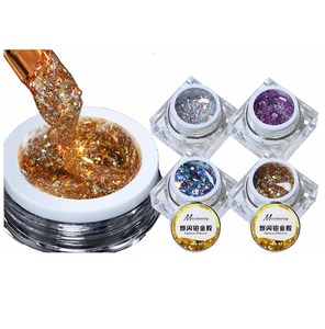 Pegamento para Uñas con Lámina de Platino, Multicolor Radiante, Larga Duración, Sensación de Cristal, Extensión de Uñas - Product Image 1