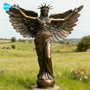 Estatua de la Libertad y Escultura de Ángel en Bronce Fundido, Edición Artística, Romántica y Elegante, Impresa con UV para Uso en Exteriores - Product Image 6