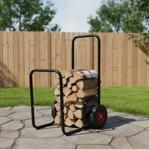<span class=keywords><strong>Chariot</strong></span> à <span class=keywords><strong>bois</strong></span> robuste en métal à deux roues pour poêle intérieur avec outils de travail OEM - Product Image 3