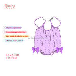Tutina Estiva Senza Maniche per <span class=keywords><strong>Neonata</strong></span>, Abbigliamento Carino per Neonati, Completo in <span class=keywords><strong>Cotone</strong></span> Viola per Bambine - Product Image 4