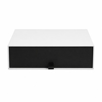 Caja de Regalo Deslizante de Cartón Rígido con Forro Interior Negro y Funda Blanca Premium, Superficie Mate Lisa, Logotipo Personalizado