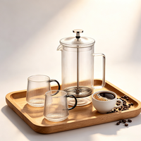 Cafetière à piston à double paroi de 350 ml en verre borosilicate isolé avec filtre en acier inoxydable