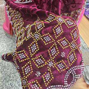 Sciarpe 2025 in stile Voile Hijab fatte <span class=keywords><strong>a</strong></span> <span class=keywords><strong>mano</strong></span> con perline in pizzo Jacquard ricamate in stile Dobby con frangia etnica islamica scialli - Product Image 3