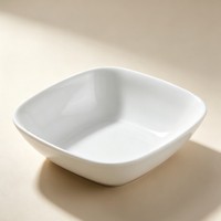 Bol carré en porcelaine écologique et durable avec coins arrondis pour salade, collation ou sauce – Idéal pour hôtels, restaurants, mariages et usage domestique (vente en gros)