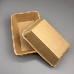 Barquette alimentaire jetable en papier kraft, compatible micro-ondes, compostable, rectangulaire, pour plats chauds à emporter - Product Image 2