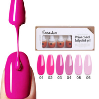 Vernis Gel UV/LED Soak-off Fasedon Couleurs Printanières Rose Vif et Rose Nude pour Salons de Manucure, DIY Professionnel et Vente en Gros