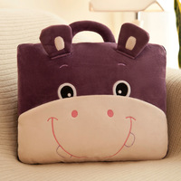 Ensemble de couverture et d'oreiller pliable en peluche, couverture en polaire douce en forme d'animal et de chien