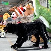 Modèle d'animal panthère noire animatronique personnalisé avec mouvements et sons réalistes pour exposition muséale