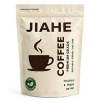 Sachets de café personnalisés JIAHE écologiques et recyclables, à fermeture éclair, résistants à l'humidité et aux odeurs, imprimés en héliogravure, vente en gros