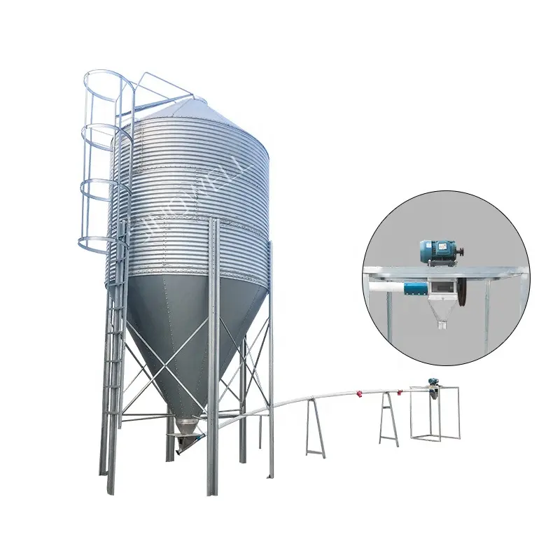 Amamentada em aço inoxidável, máquina de silo aves frango alimentação silo custo para venda frango feed silos