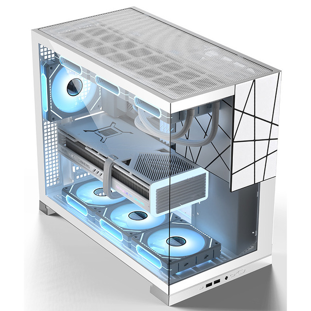 Wholesale MOD5 ATX Vertical Gaming PC Case Tempered Glass Side Panel USB 3.0  Desktop Computer Case in Stock