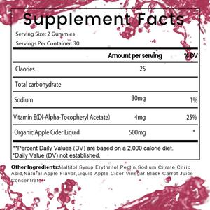 Gomitas de Vinagre de Sidra de Manzana, Energía Diaria, Apoyo al Metabolismo, Suplemento para la Salud, Salud Intestinal, Energía, Digestión y Apoyo Inmunitario - Product Image 2