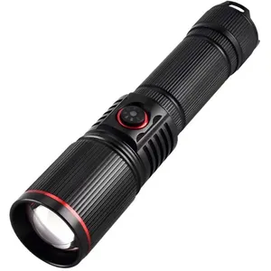 Zoomable 6 modos de iluminação Super Bright Lanterna High Lumens Type-c recarregável Led Torch para emergências