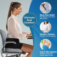 Coussin orthopédique en mousse à mémoire de forme respirante en U, antidérapant, pour siège de voiture et chaise de bureau, rehausseur lombaire, soulagement des douleurs du coccyx